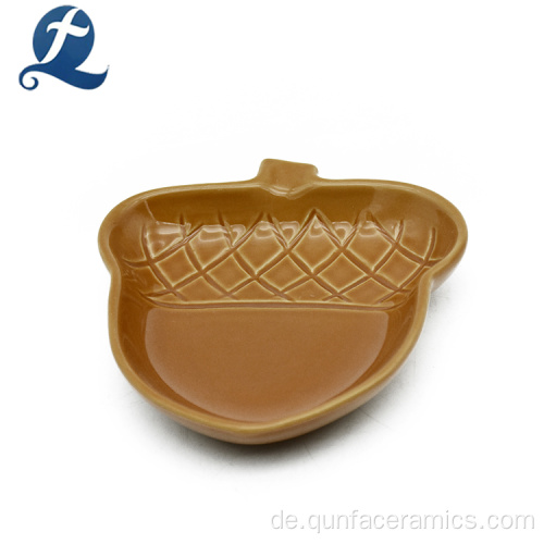 Benutzerdefinierte Eicheln Keramik Blätter Platte